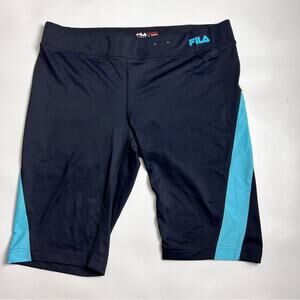 Fila Women's  Athletic Sporty Workout  Athleisure Two Color Bike Shorts Sz L